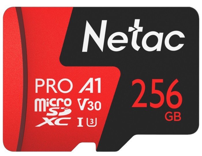 Карта памяти Netac MicroSDXC 256GB V30/A1/C10 Netac P500 Extreme Pro с адаптером - фото