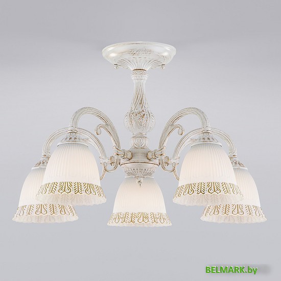 Люстра средней высоты Евросвет Campina 60107/5 белый с золотом - фото