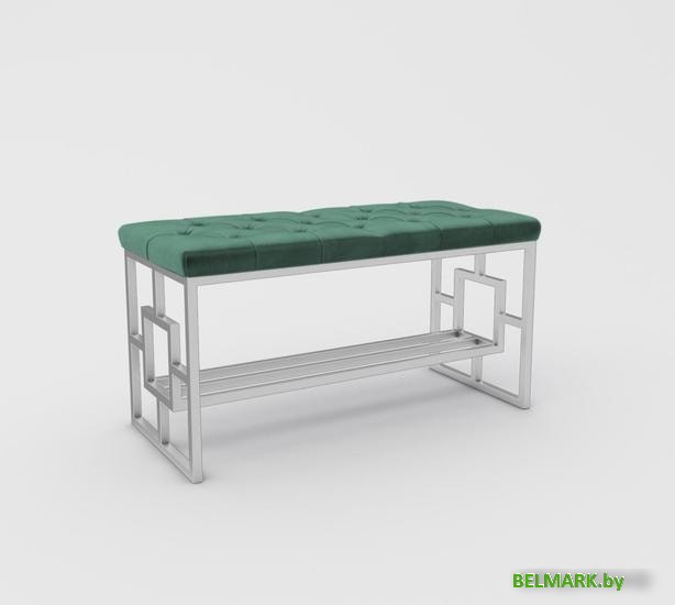 Банкетка Hype Mebel Квадро Люкс (белый/зеленый) - фото