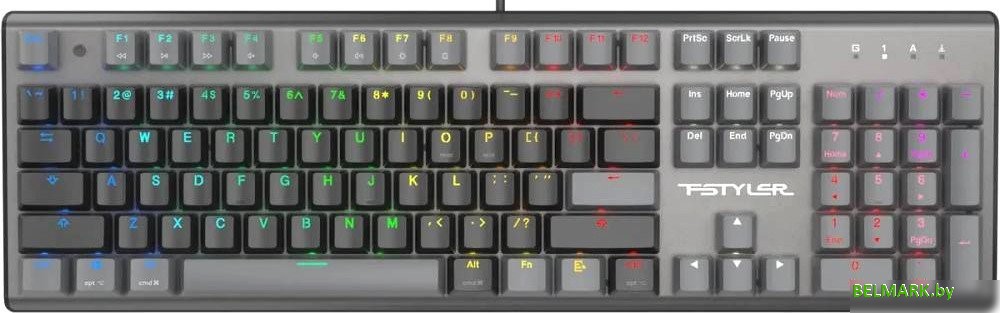 Клавиатура A4Tech Fstyler FS100 Neon (серый/черный) - фото
