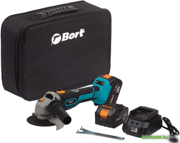 Угловая шлифмашина Bort BWS-18Li-125 (с 2-мя АКБ) - фото