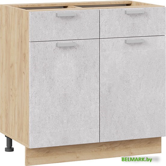Шкаф напольный Трия Гранита 1Н8Я1 (дуб крафт золотой/бетон снежный) - фото