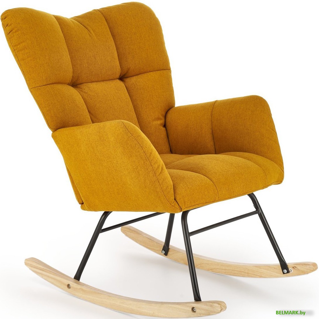 Кресло-качалка Halmar Vasco (горчичный) - фото