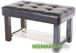 Банкетка AMC Lux 4 с полкой кожзам коричневый/коричневый/бежевый 4.1Б80223 - фото