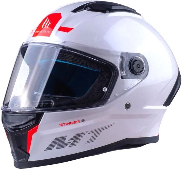 Мотошлем MT Helmets Stinger 2 Solid (XS, глянцевый белый) - фото