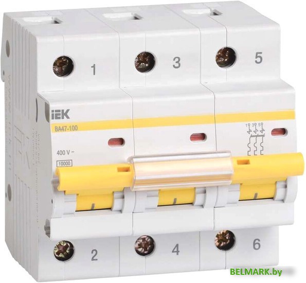 Выключатель автоматический IEK ВА 47-100 10А 3P 10кА С MVA40-3-010-C - фото