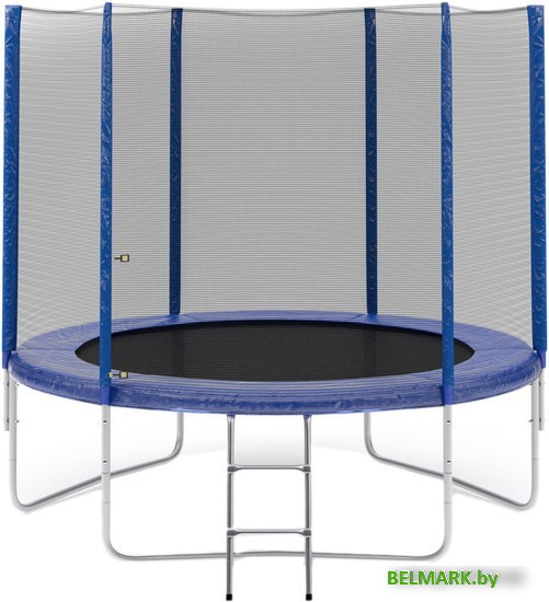 Батут Atlas Sport 252 см - 8ft Basic (с лестницей, внешняя сетка, синий) - фото