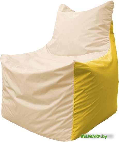 Кресло-мешок Flagman Фокс Ф2.1-148 (слоновая кость/жёлтый) - фото