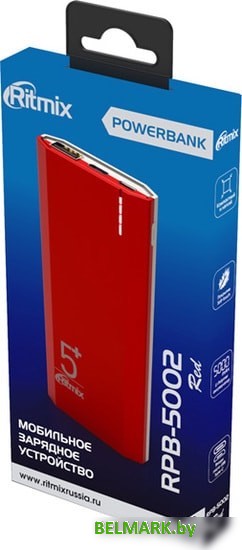 Портативное зарядное устройство Ritmix RPB-5002 (красный) - фото2