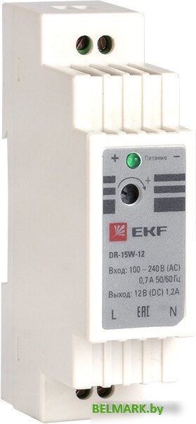Блок питания на DIN-рейку EKF PROxima DR-15W-12 - фото