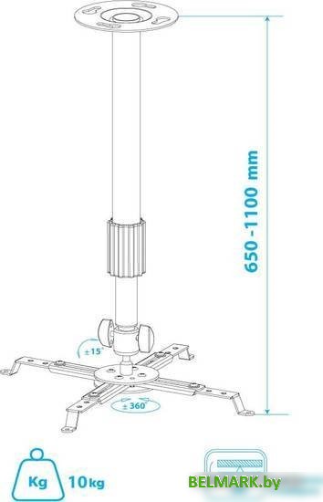 Кронштейн Kromax PROJECTOR-300 (белый) - фото2