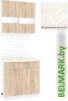 Готовая кухня Кортекс-мебель Корнелия Экстра 80р1ш (дуб сонома/королевский опал) - фото
