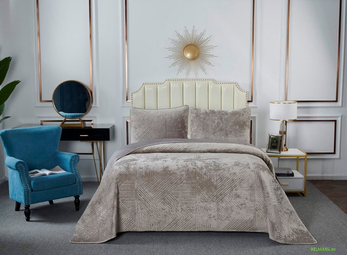 Набор текстиля для спальни Sofi De MarkO Патрисия 160x220 Пок-П-160x220б1 (бежевый 1) - фото