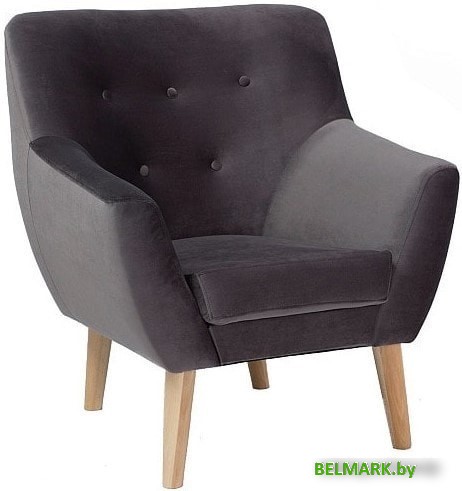 Интерьерное кресло Signal Nordic Velvet 1 (серый) - фото