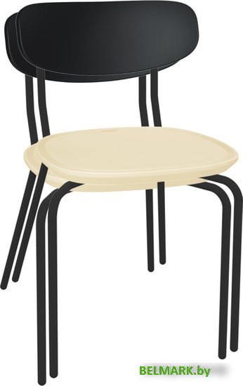 Стул Sheffilton SHT-S85М-2 (черный/бежевый/черный муар) - фото