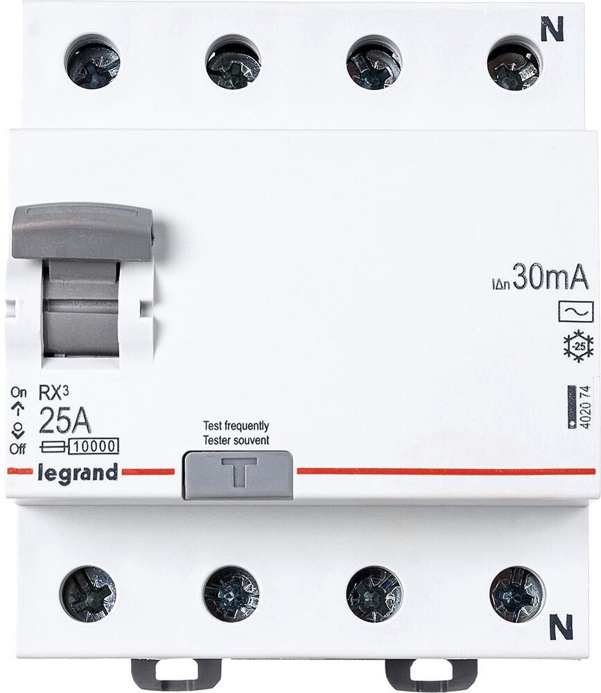 Устройство защитного отключения Legrand RX3 4P 25A 10kA 30mA A 402074 - фото