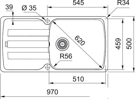 Кухонная мойка Franke Antea AZG 611-97 XL 114.0676.241 (матовый черный) - фото2