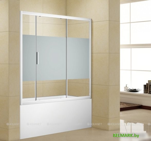 Стеклянная шторка для ванны Aquanet Practic AE10-B-155H150U-CP (прозрачное стекло/шелкография) - фото