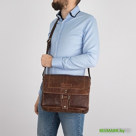 Сумка через плечо Poshete 253-1311-1-DBW (коричневый) - фото2