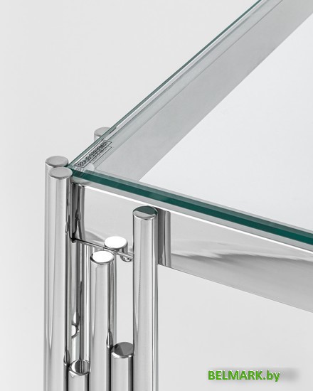 Журнальный столик Stool Group Гэтсби 55x55 EET-027 (прозрачное стекло/сталь серебристый) - фото2
