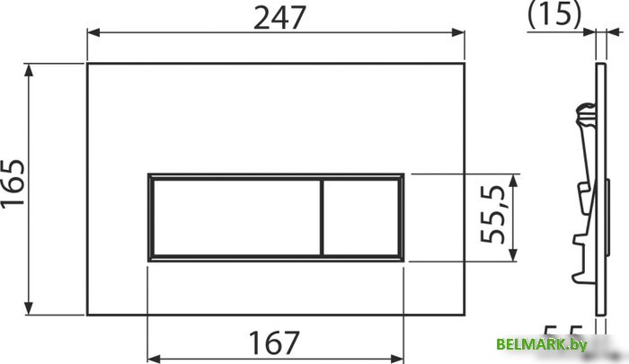 Панель смыва Alcaplast Thin M57-N-M (nickel-мат) - фото2