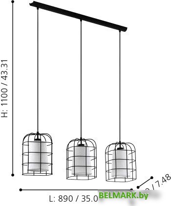 Подвесная люстра Eglo Bittams 43355 - фото2