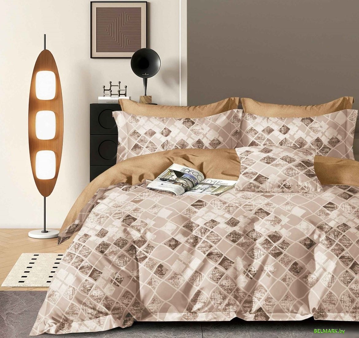 Постельное белье Реноме Евро Темно-синяя коллекция ПП 7422 (сатин) - фото