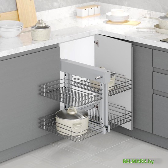 Вставка в полку Starax Волшебный уголок выдвижной S-3067-C (левое выдвижение, хром) - фото2