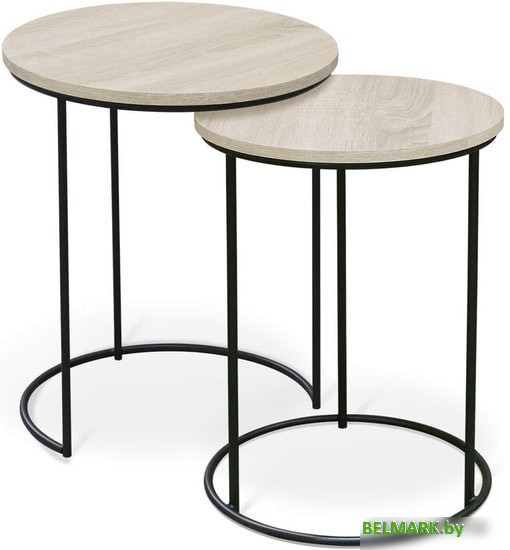 Журнальный столик Sheffilton SHT-CT7 (дуб беленый/черный муар) - фото