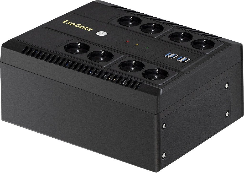 Источник бесперебойного питания ExeGate Neo NNB-1000.LED.AVR.8SH.CH EX293855RUS - фото