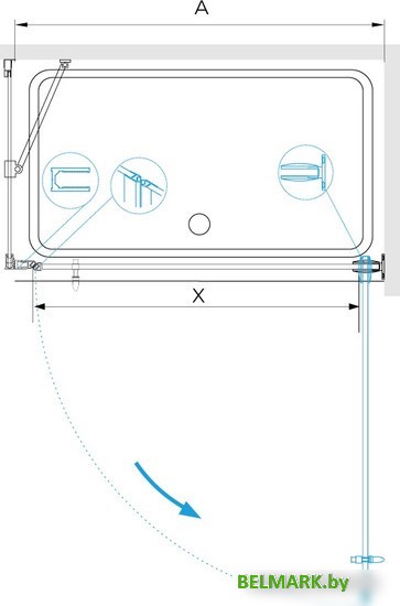 Душевой уголок RGW HO-045B (HO-011B + Z-050-2B + O-204B) 350604562-014 60x120 (черный/прозрачное стекло) - фото2