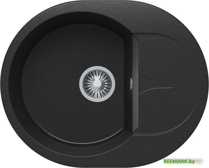 Кухонная мойка Polygran Atol-620 (черный 16) - фото