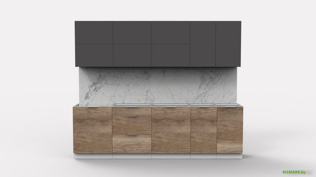 Готовая кухня Интермебель Микс Топ-39 2.6м без столешницы (графит серый/дуб каньон) - фото2