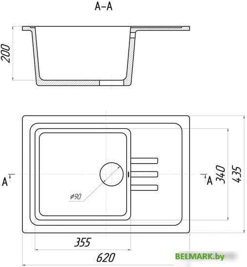 Кухонная мойка Gerhans B15 (оникс) - фото2