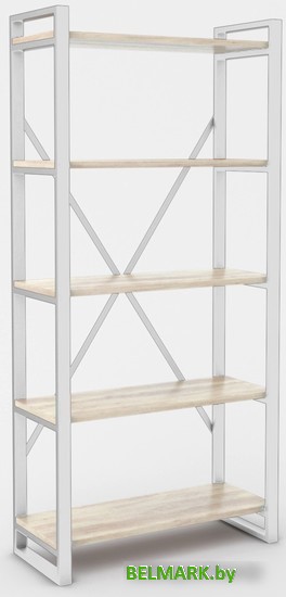 Стеллаж Hype Mebel Стандарт-2 50x170 (белый/древесина белая) - фото