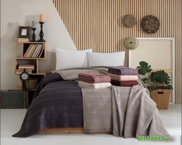 Плед Karven Dantelli Waffle Pike Евро 200x220 Р 931 (светло-кирпичный) - фото