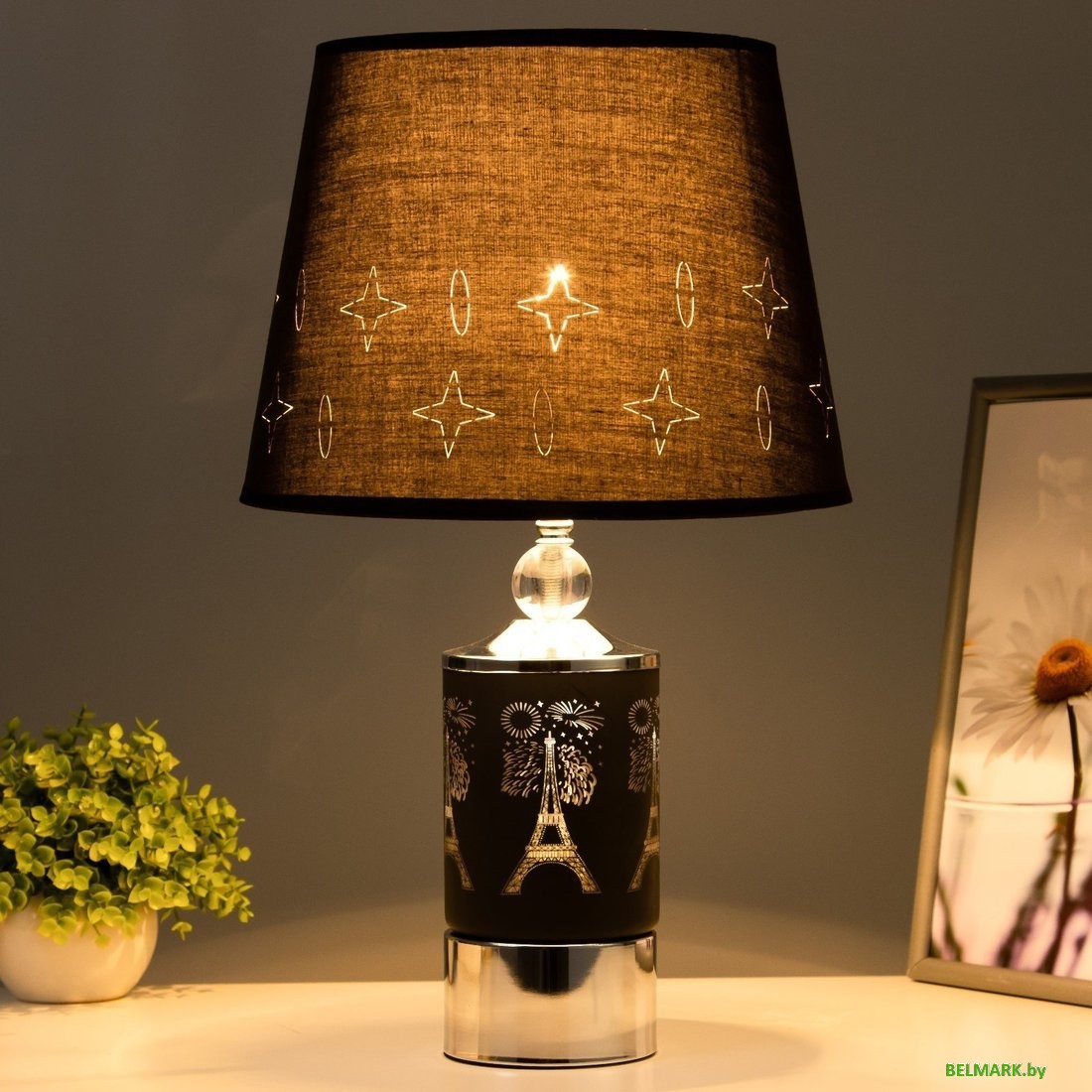 Торшер Risalux Малия 9809298 (черный/хромовый) - фото