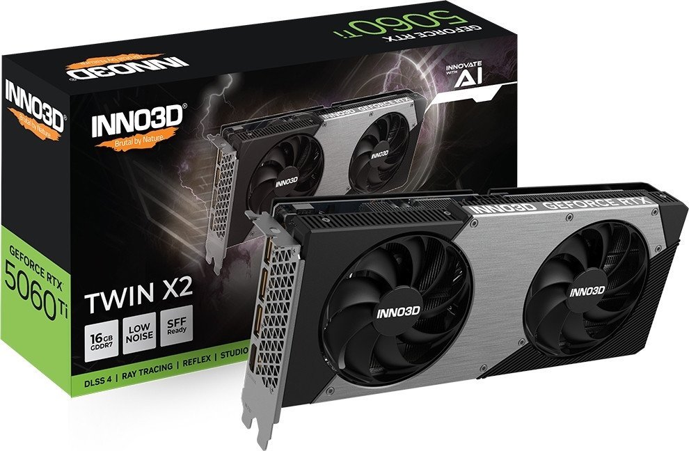 Видеокарта Inno3D GeForce RTX 5060 Ti 16GB Twin X2 N506T2-16D7-193075N - фото2