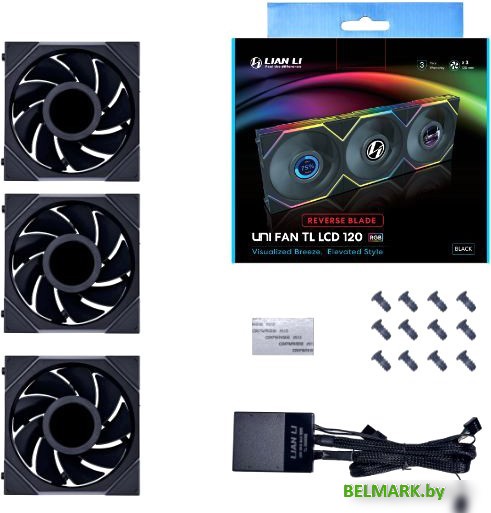 Набор вентиляторов Lian Li Uni Fan TL LCD 120 Triple Pack G99.12TLLCD3B.00 - фото