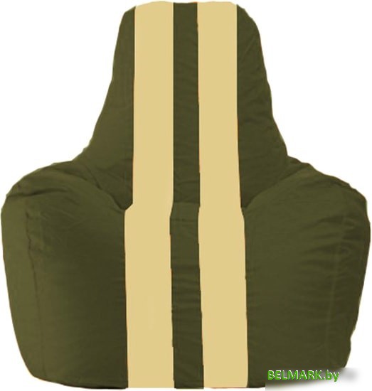 Кресло-мешок Flagman Спортинг С1.1-54 (тёмно-оливковый/светло-бежёвый) - фото
