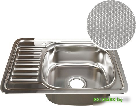 Кухонная мойка Mixline 532311 (правая, декор, 0.8 мм) - фото