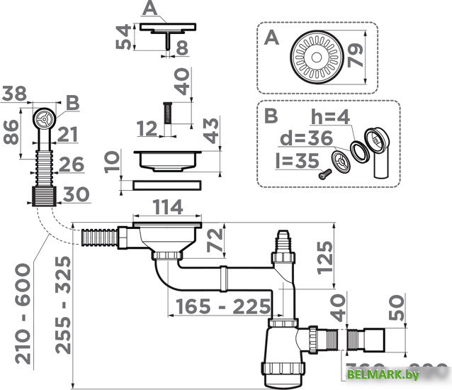 Сифон Omoikiri WK-1-CL-R AB - фото2