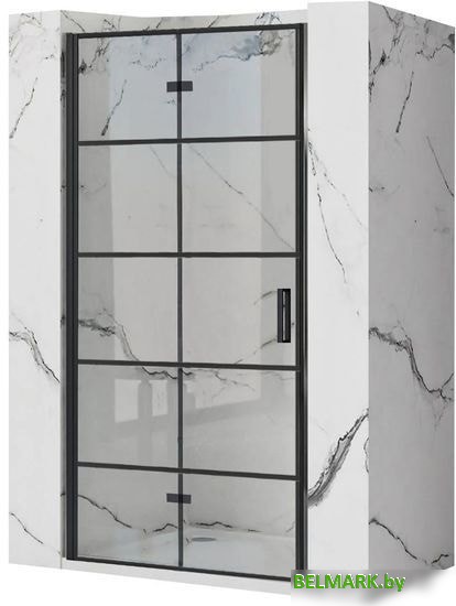 Душевая дверь Rea Molier 100 REA-K6963 (черный/прозрачное стекло) - фото