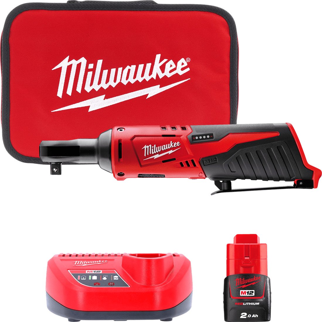 Трещотка Milwaukee M12 M12IR-201B 4933441720 (с 1-им АКБ, сумка) - фото