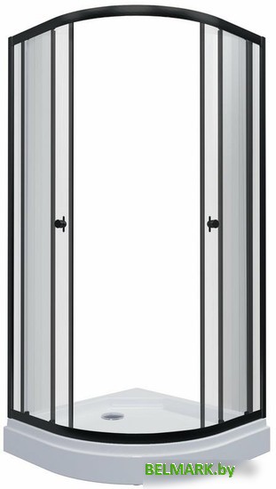 Душевой уголок Triton Альфа Блэк 90х90 (прозрачное стекло) - фото