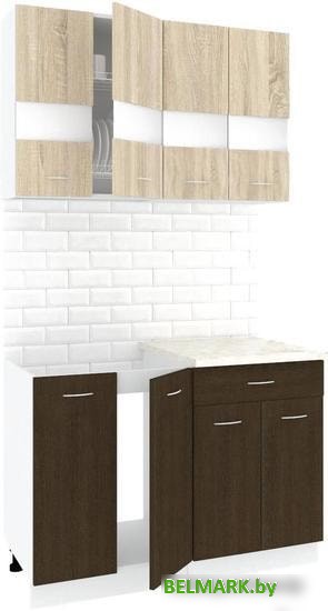 Кухня Кортекс-мебель Корнелия Экстра 1.2м (дуб сонома/венге/королевский опал) - фото