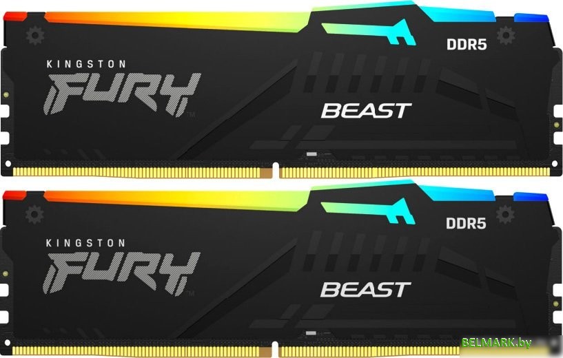 Оперативная память Kingston FURY Beast RGB 2x32ГБ DDR5 5600 МГц KF556C40BBAK2-64 - фото