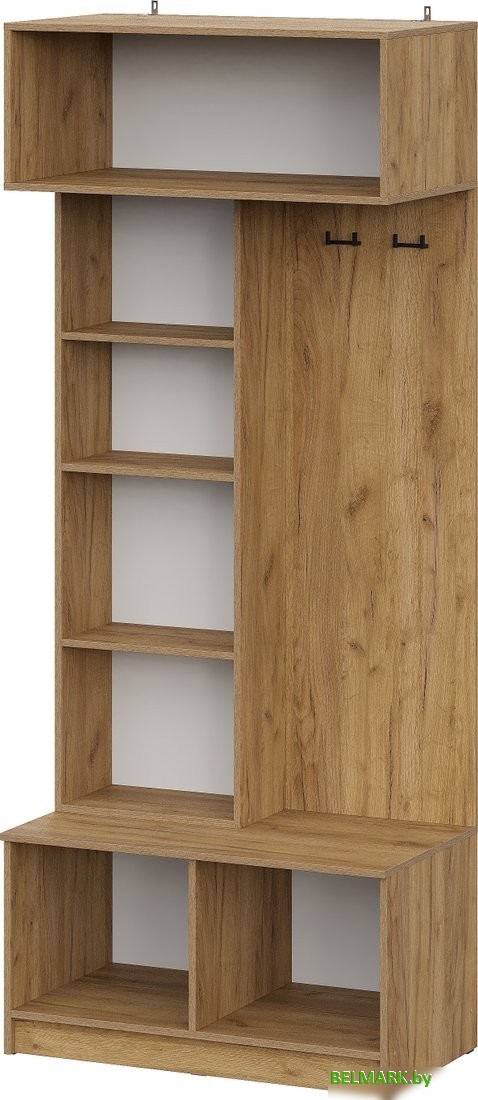 Вешалка для одежды NN мебель МС Авиньон К Серия 2 (дуб крафт золотой/графит серый, с зеркалом) - фото2