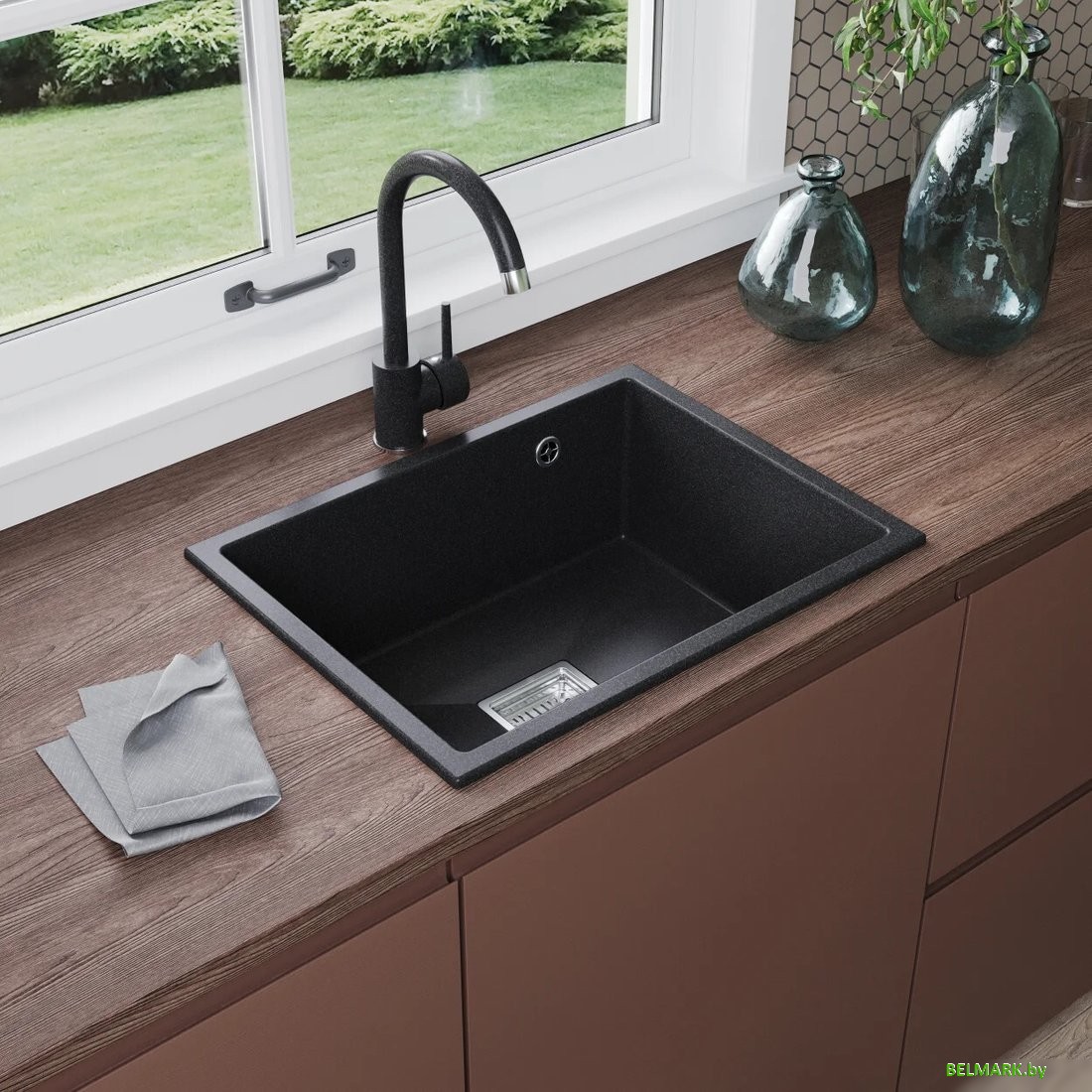 Кухонная мойка Polygran Blade 500 (черный) - фото2