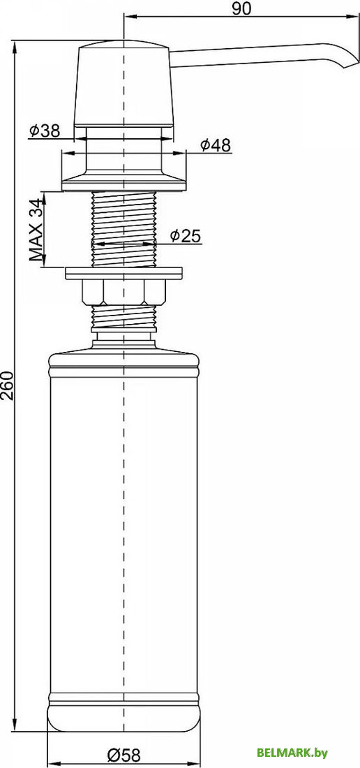 Дозатор для жидкого мыла Paulmark Sauber D001-BR (бронза) - фото2